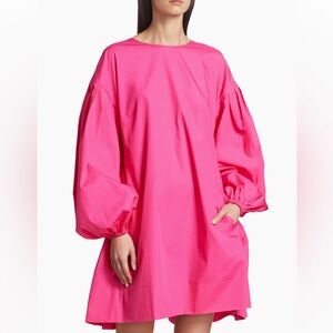 Adam Lippes Shirred Back Balloon-Sleeve Dress